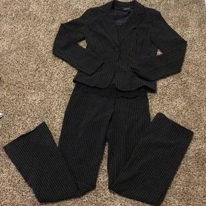 Women’s black pinstripe pantsuit